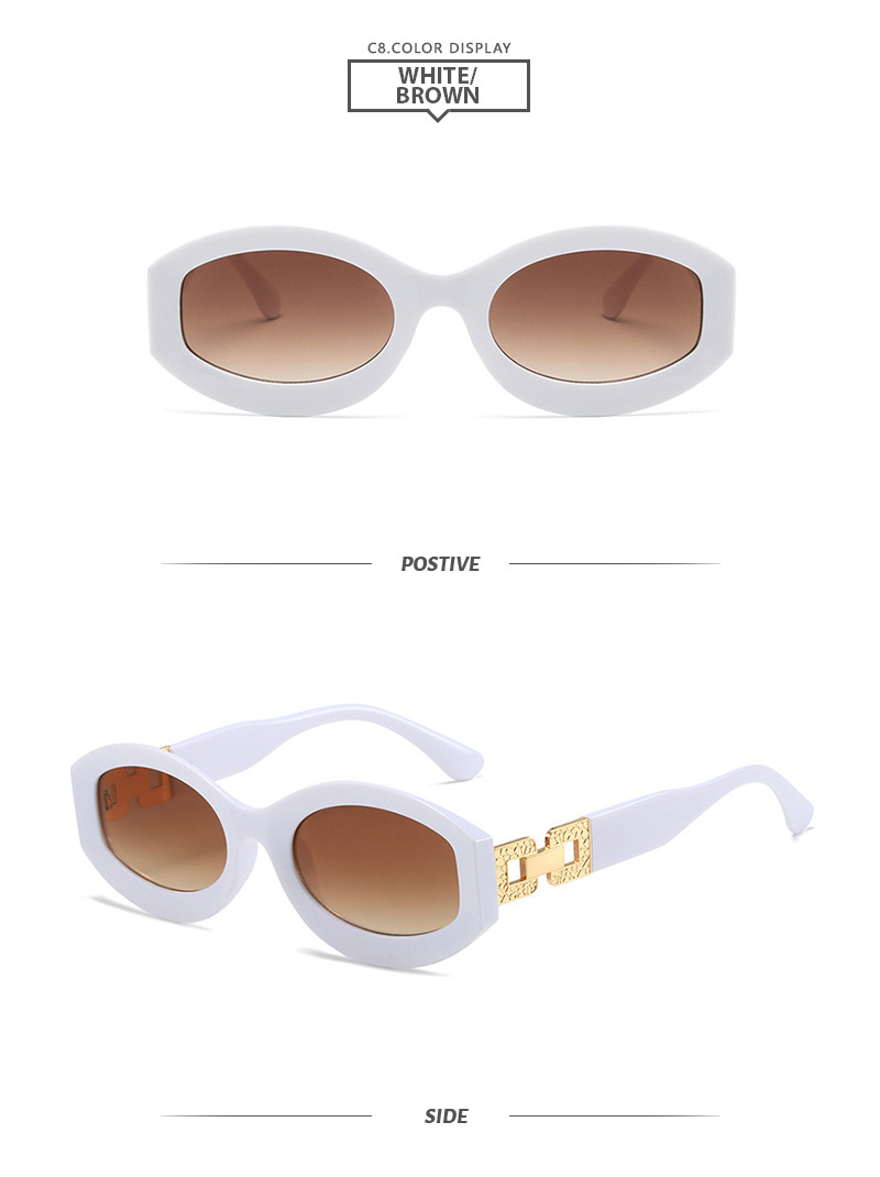 Oval Frame Glasses Style Casual, Travel, Shopping Occasion Oval Pattern Women'S Gender Retro Style Retro Oval Ac UV400 Protection Oval Frame Full Frame Women's Sunglasses