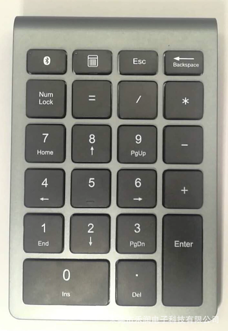22-key wireless numeric keypad, Bluetooth 5.0 / 2.4G, ABS scissor-switch, battery-powered 2×AAA