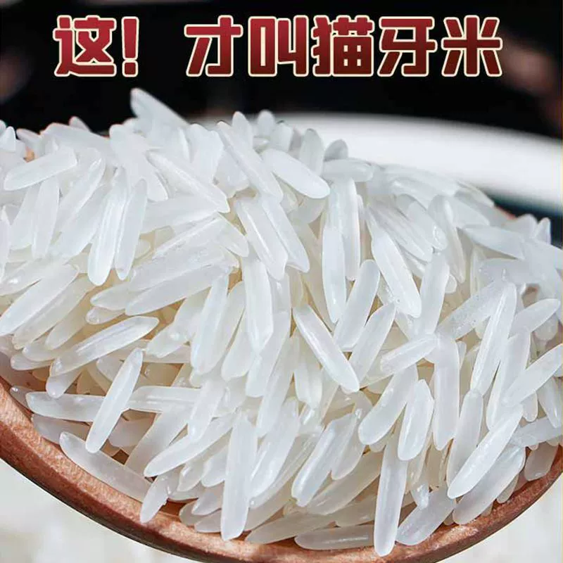 Премиальный длиннозерный позднеспелый ароматный рис, новый рис, настоящий горный рис из Гуанси, террасный рис "кошачий зуб", слоновая кость, малая упаковка, оптом