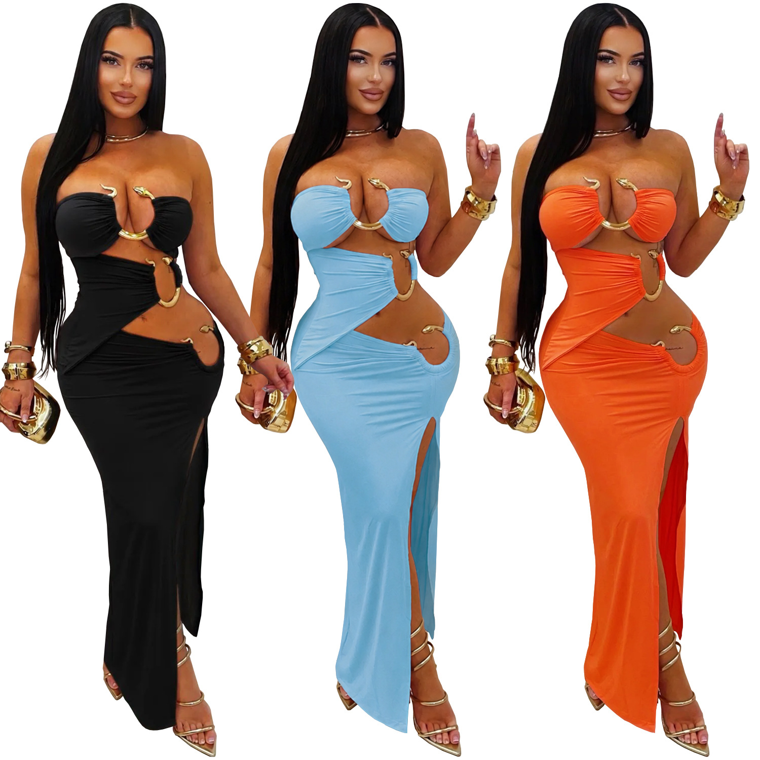 C7760 Aliexpress transfronterizo Amazon 2026 nuevo vestido de mujer sexy de pecho de discoteca de fiesta vestido de cadera image 6