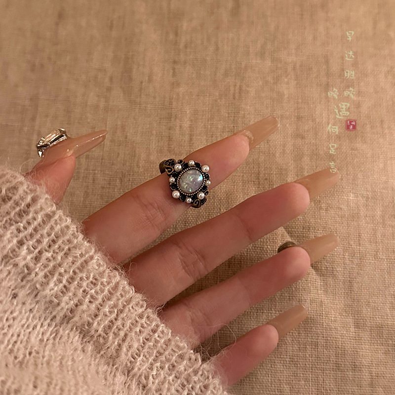 中古ヴィンテージリング女性用オープン調節可能な人差し指リングニッチデザインレトロエスニックスタイルヴィンテージリング|undefined
