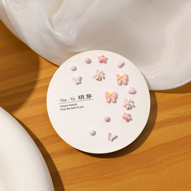 生物瓷耳钉新款一周耳饰防敏0红肿学生党睡觉免摘耳饰精致韩版|undefined