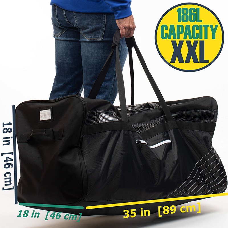Túi khúc côn cầu 35 inch đa năng chống mài mòn, kéo lê tiện lợi — màu đen