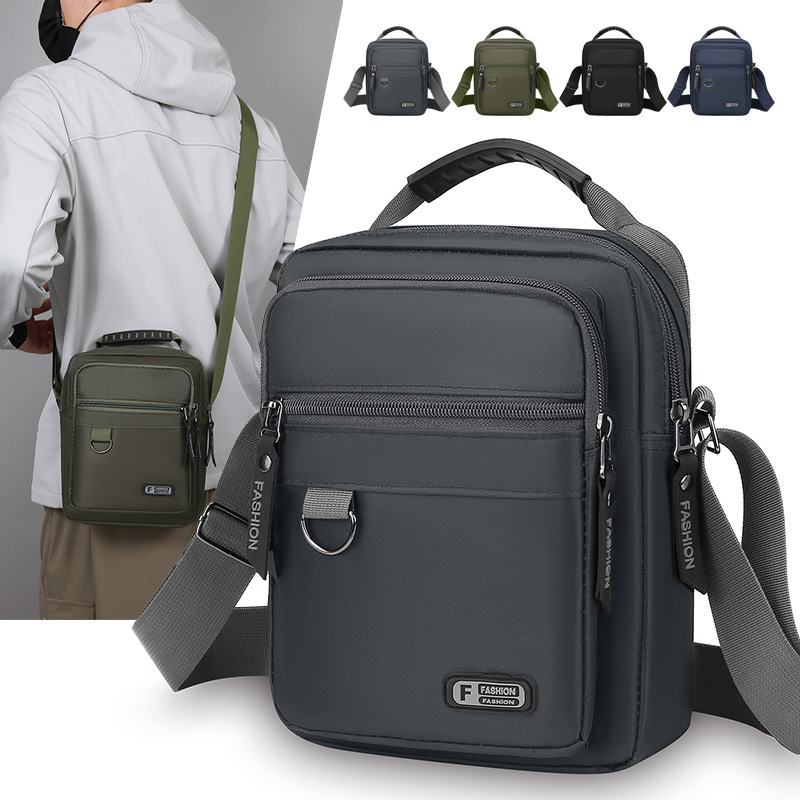 2025 nuevo bolso de moda para hombres simple ocio bolso de hombro de negocios de nylon de viaje versátil bolso de mano vertical