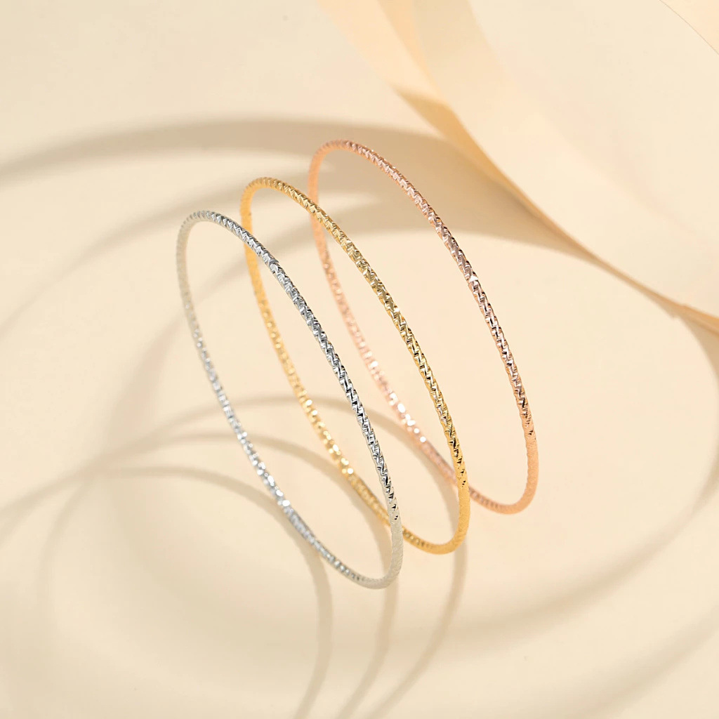Pulseras de anillo brillante de alta calidad al por mayor de moda transfronteriza nueva pulsera de bronce chapada en oro simple joyas de anillo de pulsera