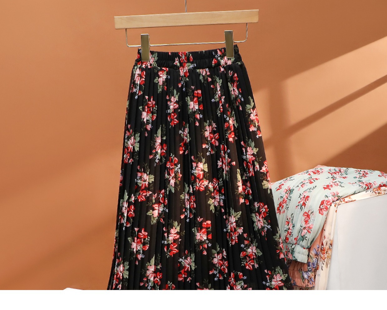 Summer Streetwear Flower Polyester Chiffon Midi Dress Skirts display picture 3