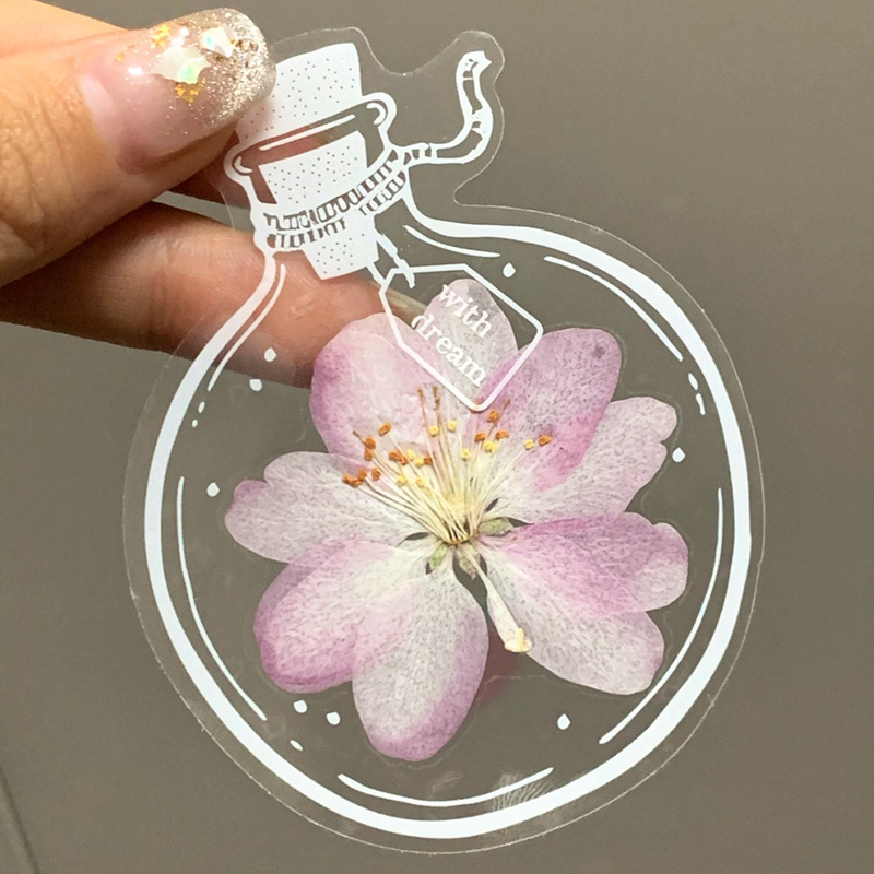 Wholesale dried flower transparent bookmark handmade diy fresh plant cultural creative children's small card paper blank production material
