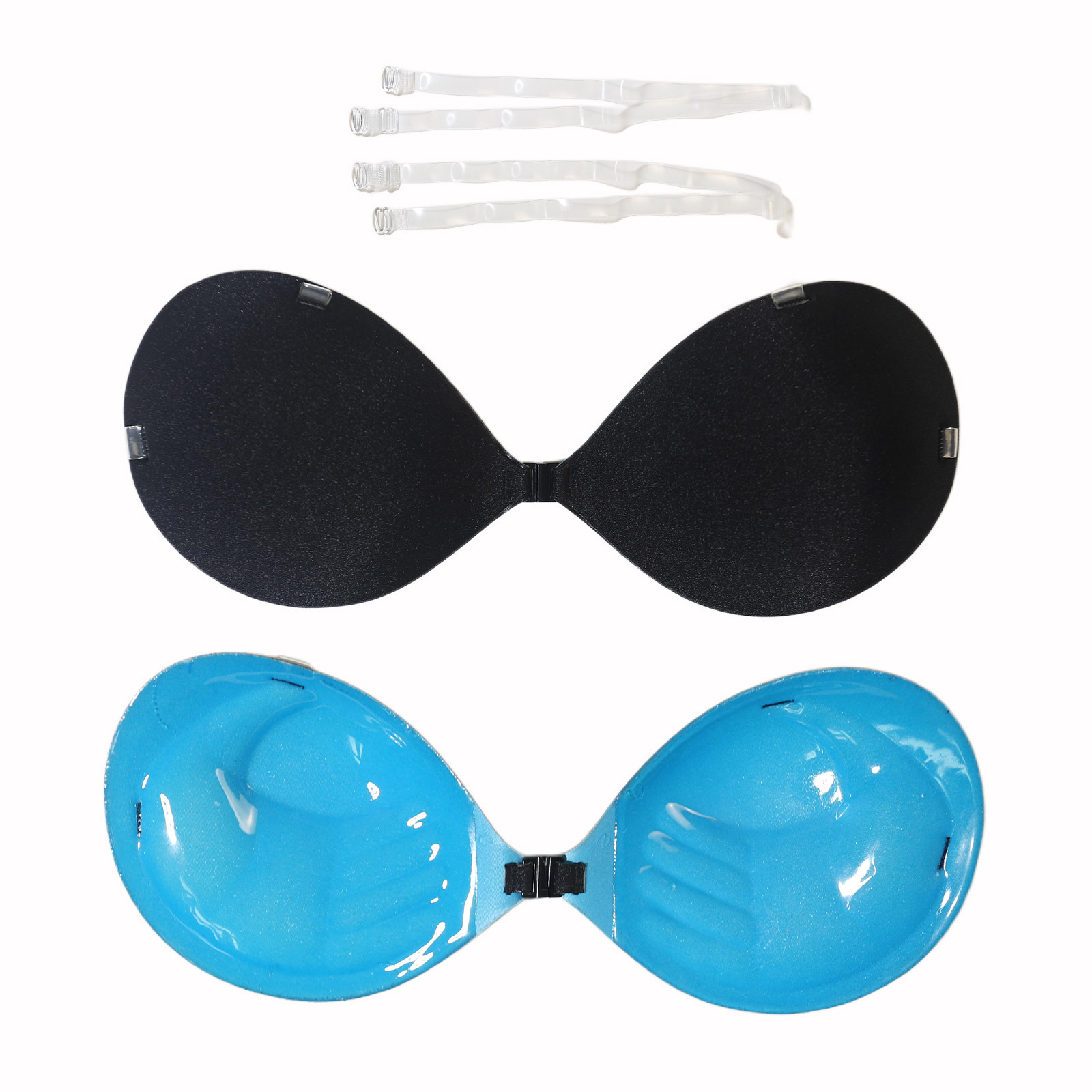 검은 색 바깥 쪽과 파란색 안쪽 (어깨 끈 포함)