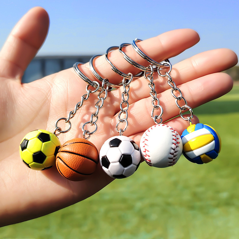 Creative and practical small basketball football baseball volleyball simulation key chain activities gift souvenir pendant