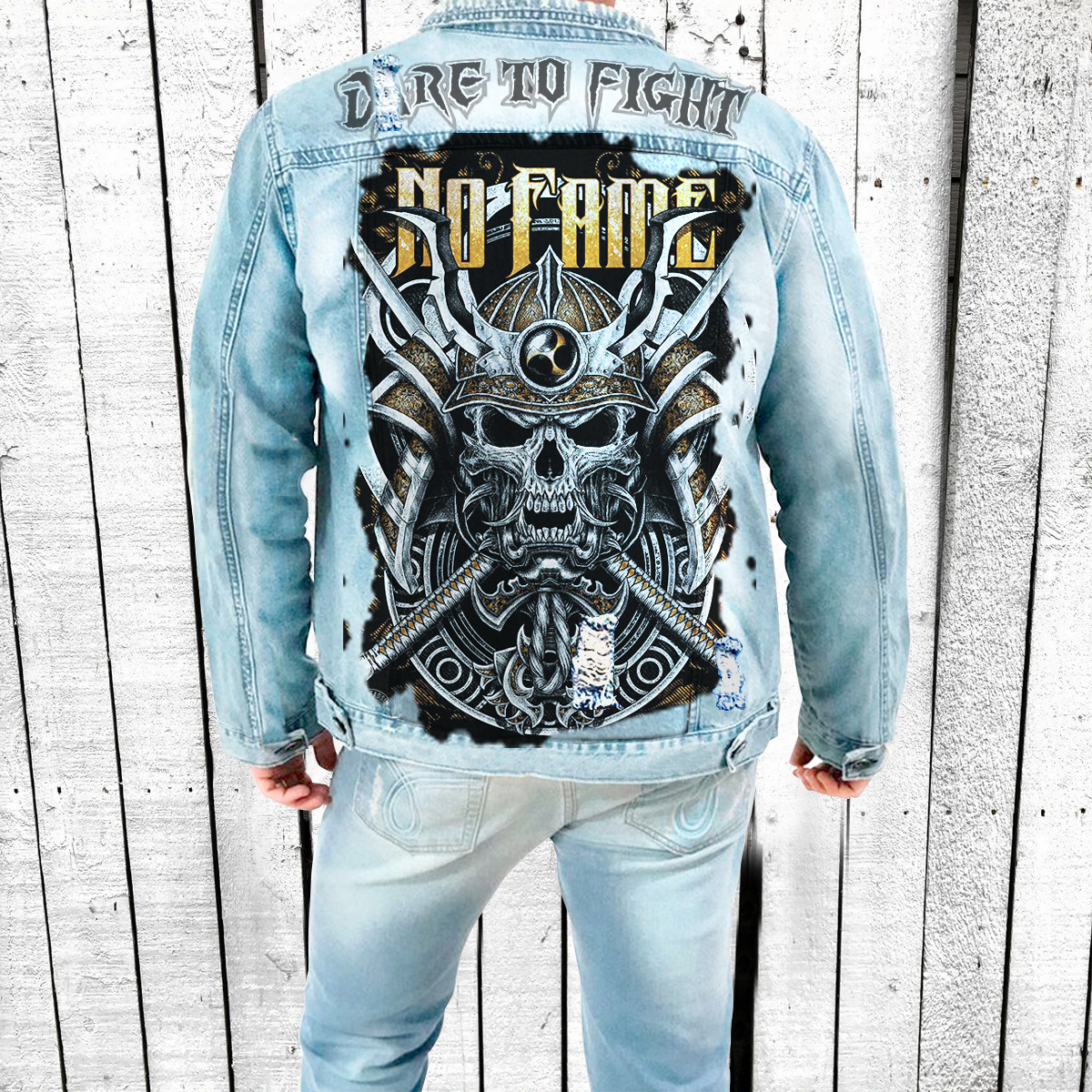 Men's Denim Jacket Round Neck Casual Printed Jacket For Autumn_voghion.com
