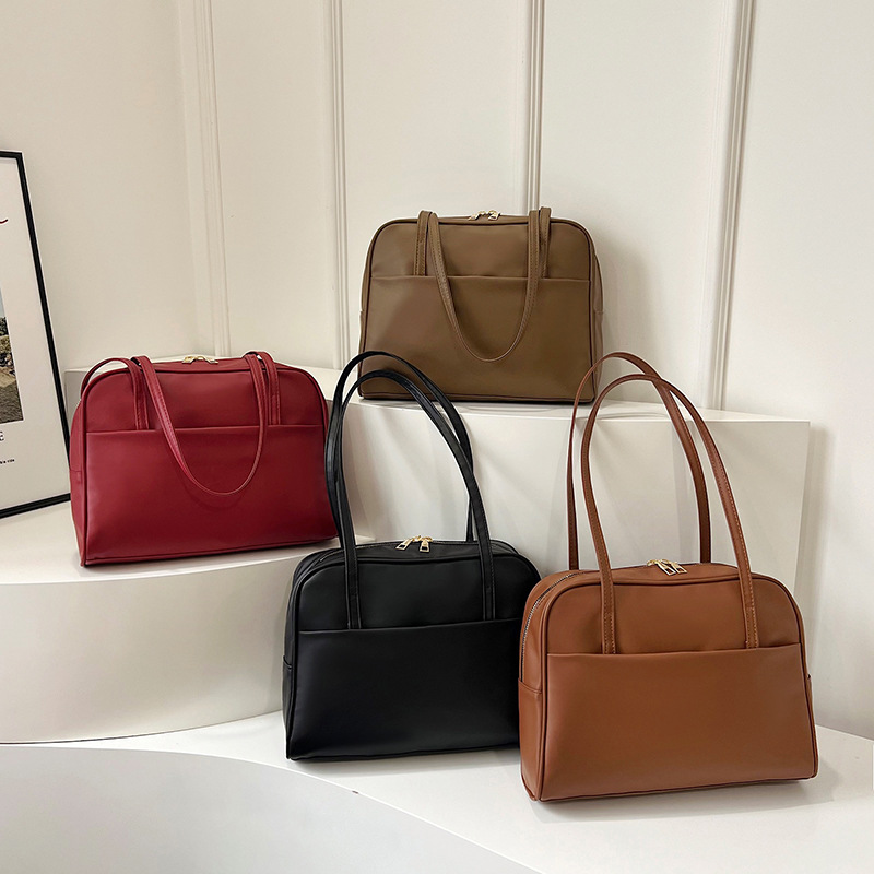 Bolsa de hombro de gran capacidad coreana para mujeres otoño 2024 nuevo bolso de brazo retro minimalista bolso de gran capacidad