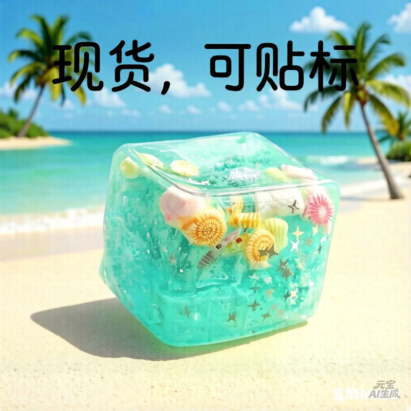 In-Stock Cross-Border Stress-Relief Ice Cube Squishy Toy, Realistic Ocean Shell Slow-Rebound Toy