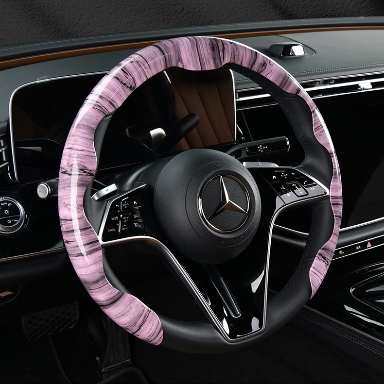 2025 new 5D headband forged carbon maple pattern card type car steering wheel cover factory direct sales of a generation of hair