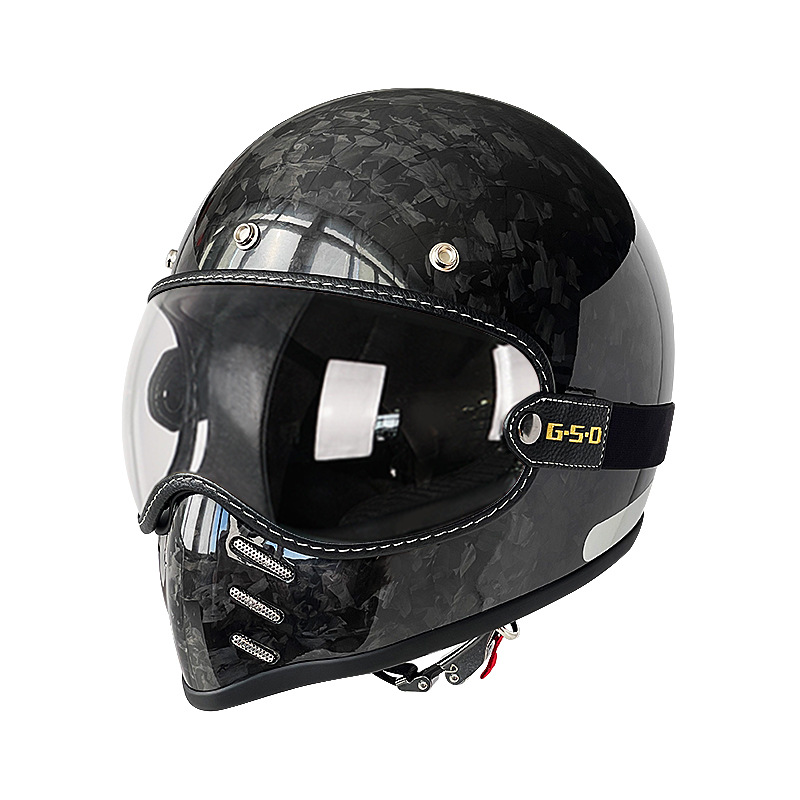 Helmet Electric Motorcycle, Motuoche Motosiklet kaskı (dəbilqə) - black-section-forged-transparent-lens-m55-56