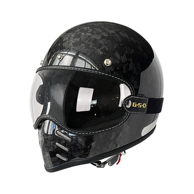 Full-Face Electric Motorcycle Helmet for Men, Motosiklet kaskı (dəbilqə) - black-segment-forged-clear-lens-m55-56
