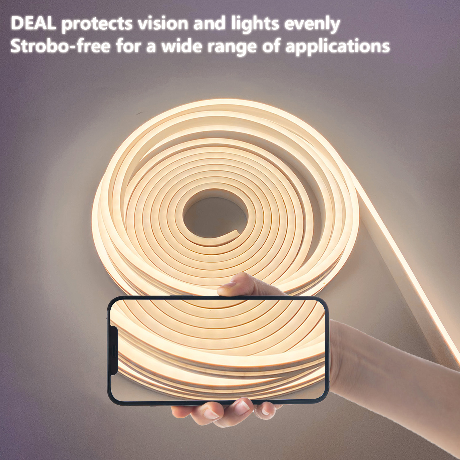 Luz de neón USB 5V con interruptor botón de atenuación LED de baja tensión flexible impermeable luz blanca cálida banda de luz blanca