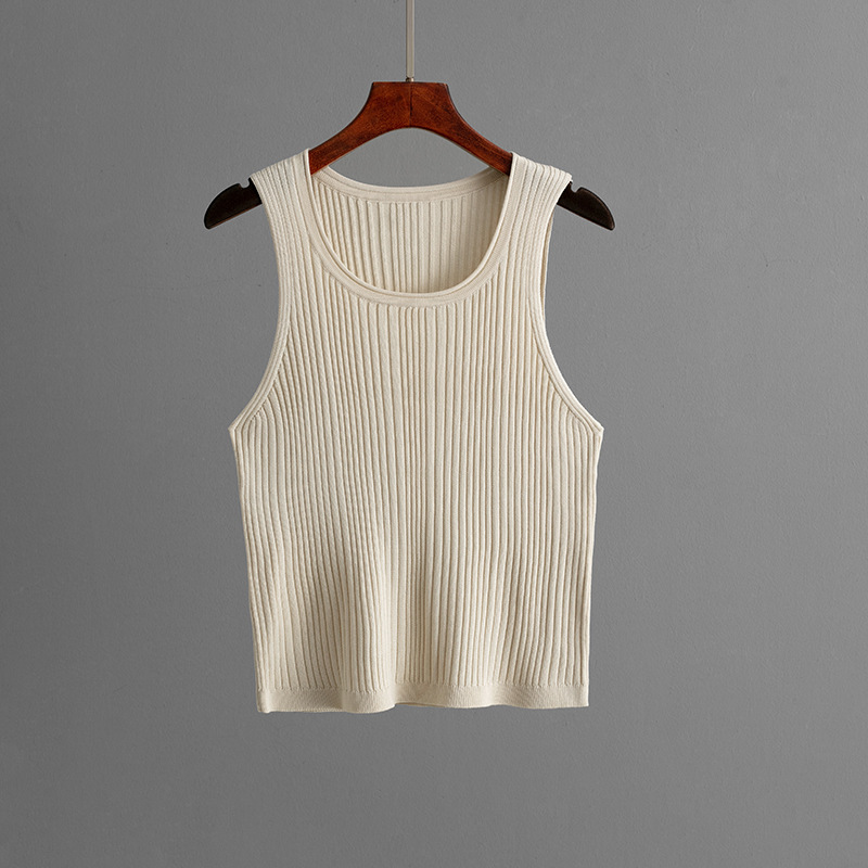 Summer Inner Wear Women round Neck Sleeveless Top Knitted Two Piece 11 Summer Inner Wear Women round Neck Sleeveless Top Knitted Two Piece
