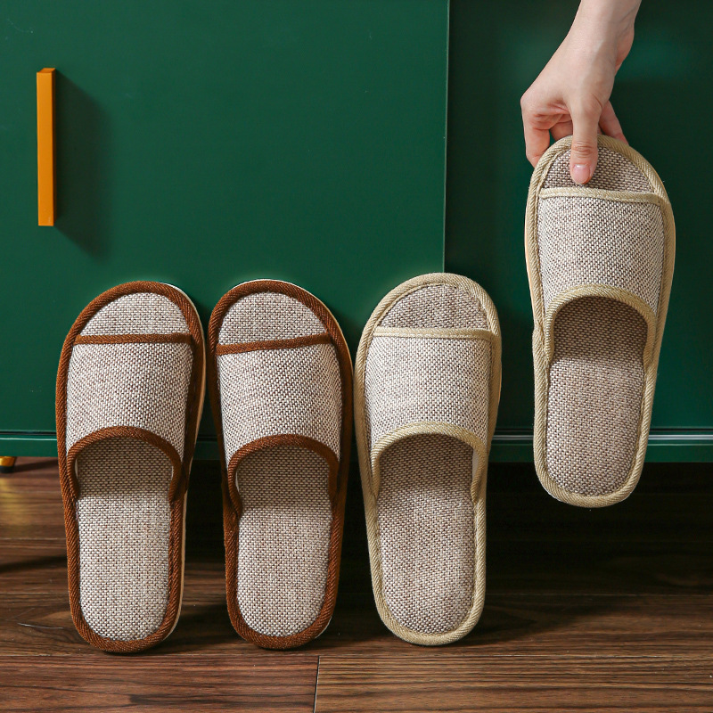 [Daily specials] slippers summer linen slippers home slippers men's slippers women's indoor wooden floor slippers
