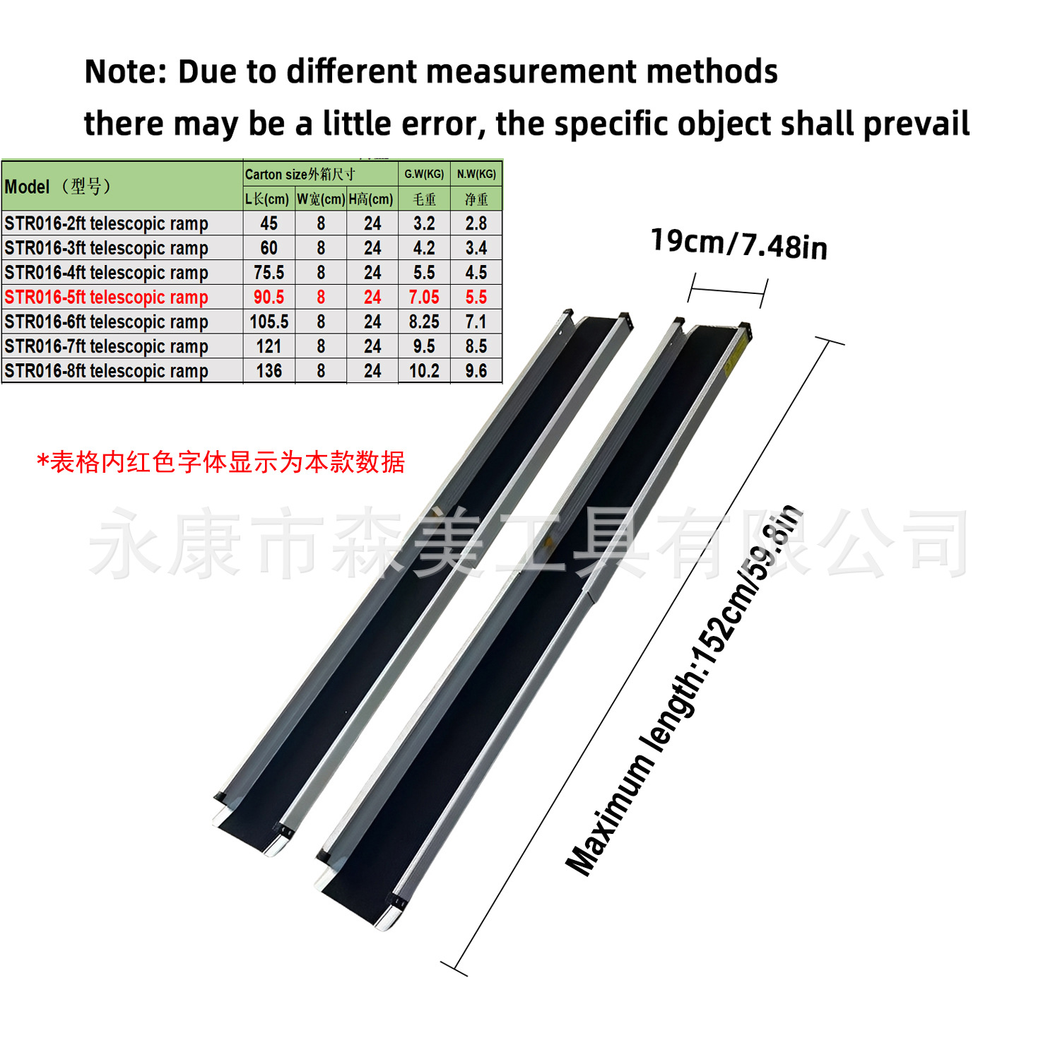 5FT(핸드백 포함 2개) 길이 150*폭 18.9cm, 단축 길이 89cm