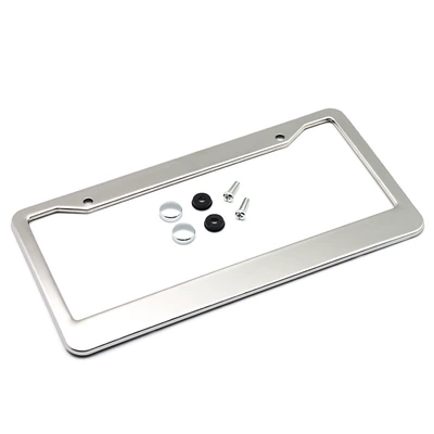 Cross-Border American Standard Stainless Steel License Plate Frame American Car License Plate Frame Universal License Plate Frame License Plate Holder License Plate Holder (License plate holder/license plate holder) - stainless-steel-bright-surface