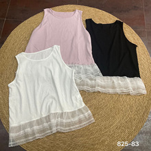 2025夏季新款女圆领日系小背心宽松森系女装蕾丝小清新小众文艺