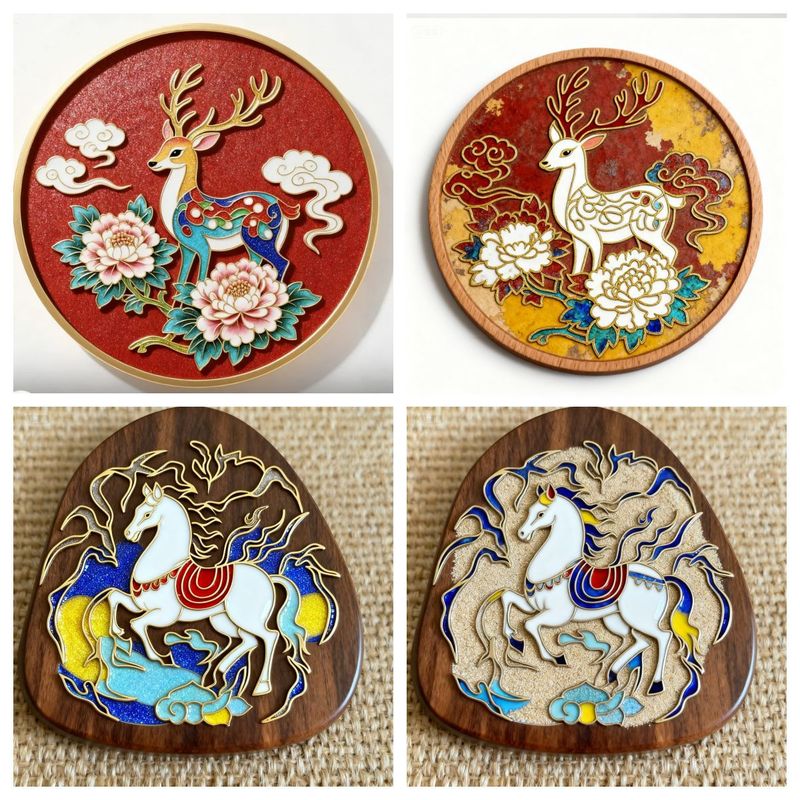 掐丝珐琅底胚线稿图diy客订手工材料铜丝模具葫芦花丝底胎半成品|undefined