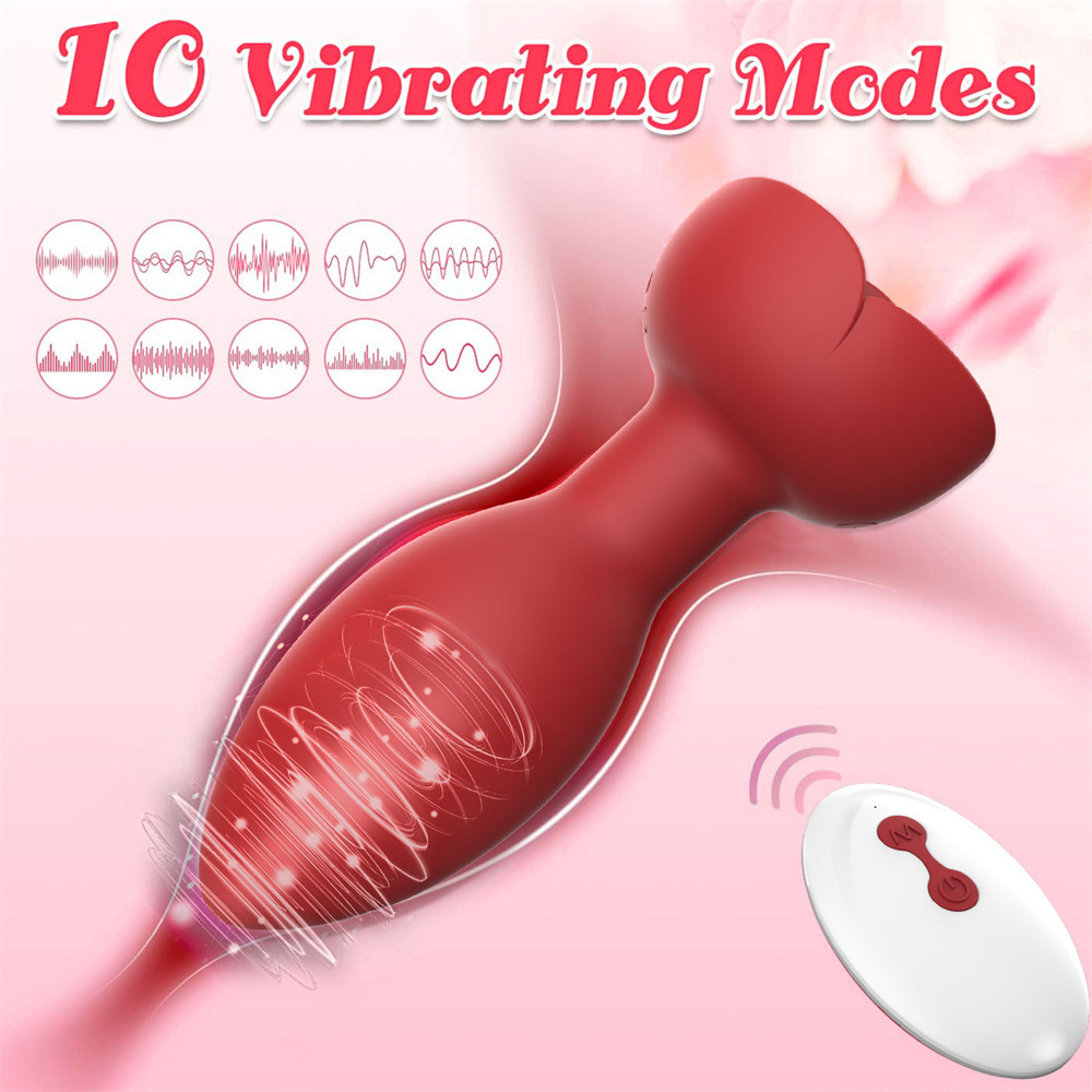 Rose Dolphin Vibrating Ring Necklace, Wearable Egg with Silicone Body and Quiet Motor — detail image 5