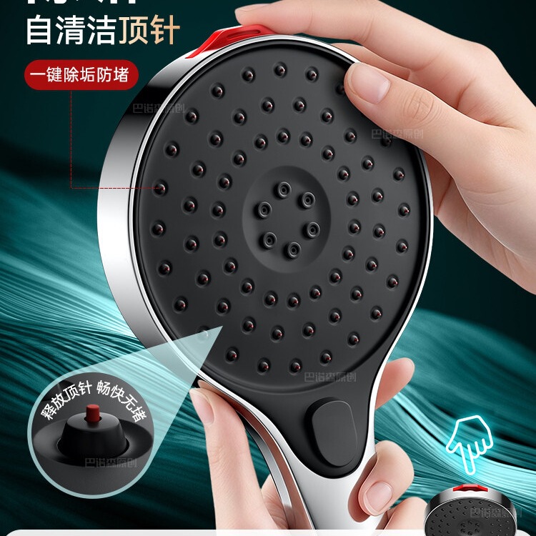 Extra-Large Pore Showerhead with High Water Flow, Non-Pressurized, Large Pore Design for Descaling and Anti-Clogging, Shower Faucet