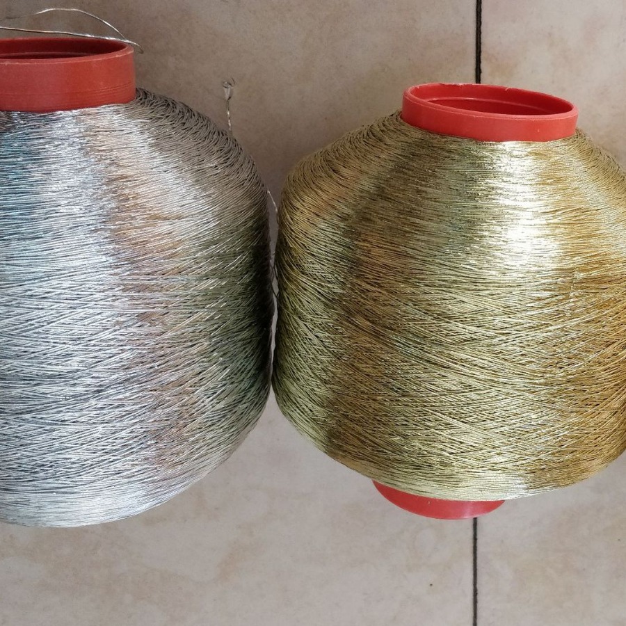 裹包150D涤纶亮银铝箔线亮金绣线粗粗金线6mm宽特宽金属虹彩带
