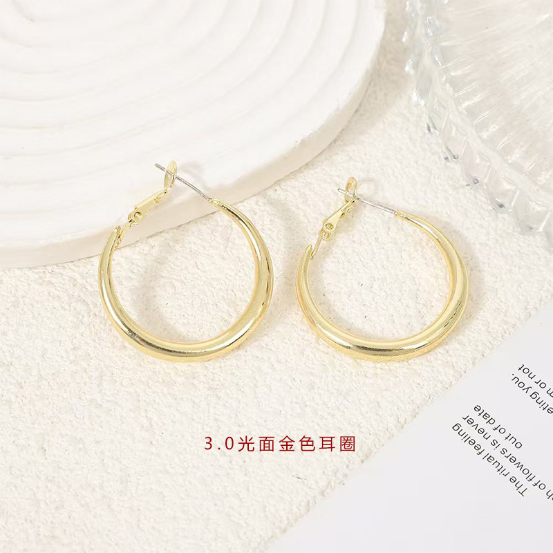 ins银色圈圈耳环女925银针轻奢耳钉小众高级感小耳圈耳饰几何图案|undefined
