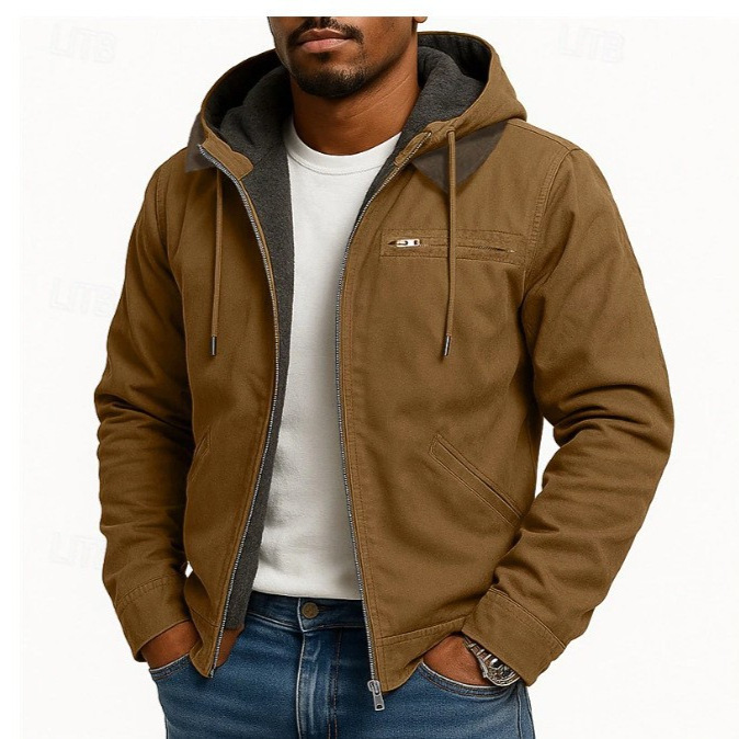 European and American Cross-Border E-Commerce Specializes in Plain Color Hooded Cotton Jackets, Casual Men's Clothing, Fleece-Lined Zip Pocket Jackets, and Coats in Stock European and American Cross-Border E-Commerce Specializes in Plain Color Hooded Cotton Jackets, Casual Men's Clothing, Fleece-Lined Zip Pocket Jackets, and Coats in Stock
