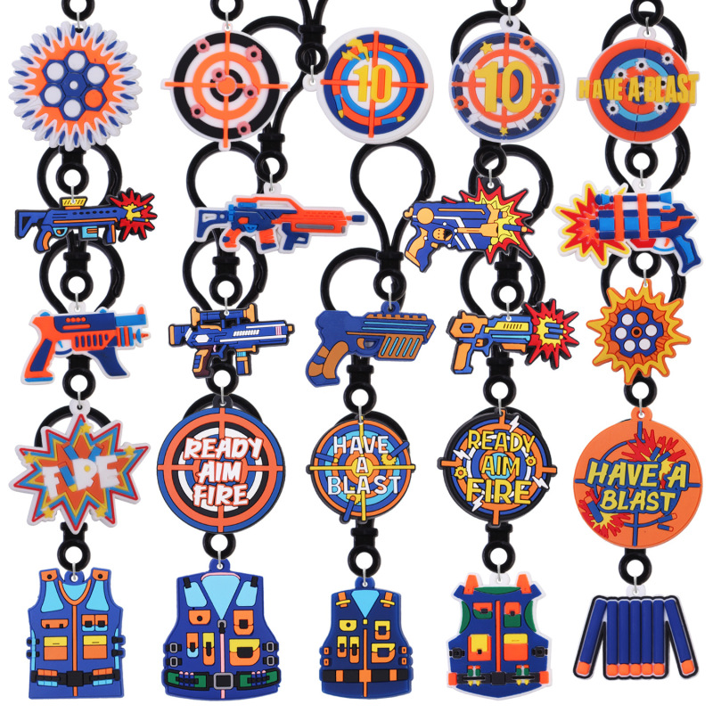 Cartoon Dart Battle Target Plastic Keychain Pendant Bag Decoration School Bag Decoration Amazon Shein Cross-Border