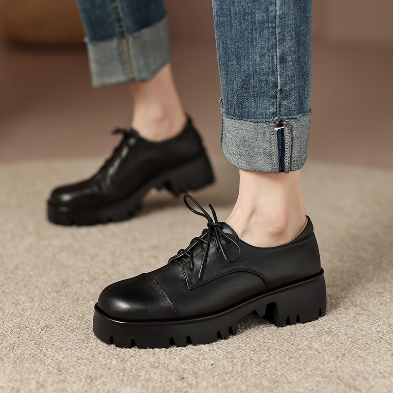 CHIKO Gracia Round Toe Block Heels Oxfords Shoes