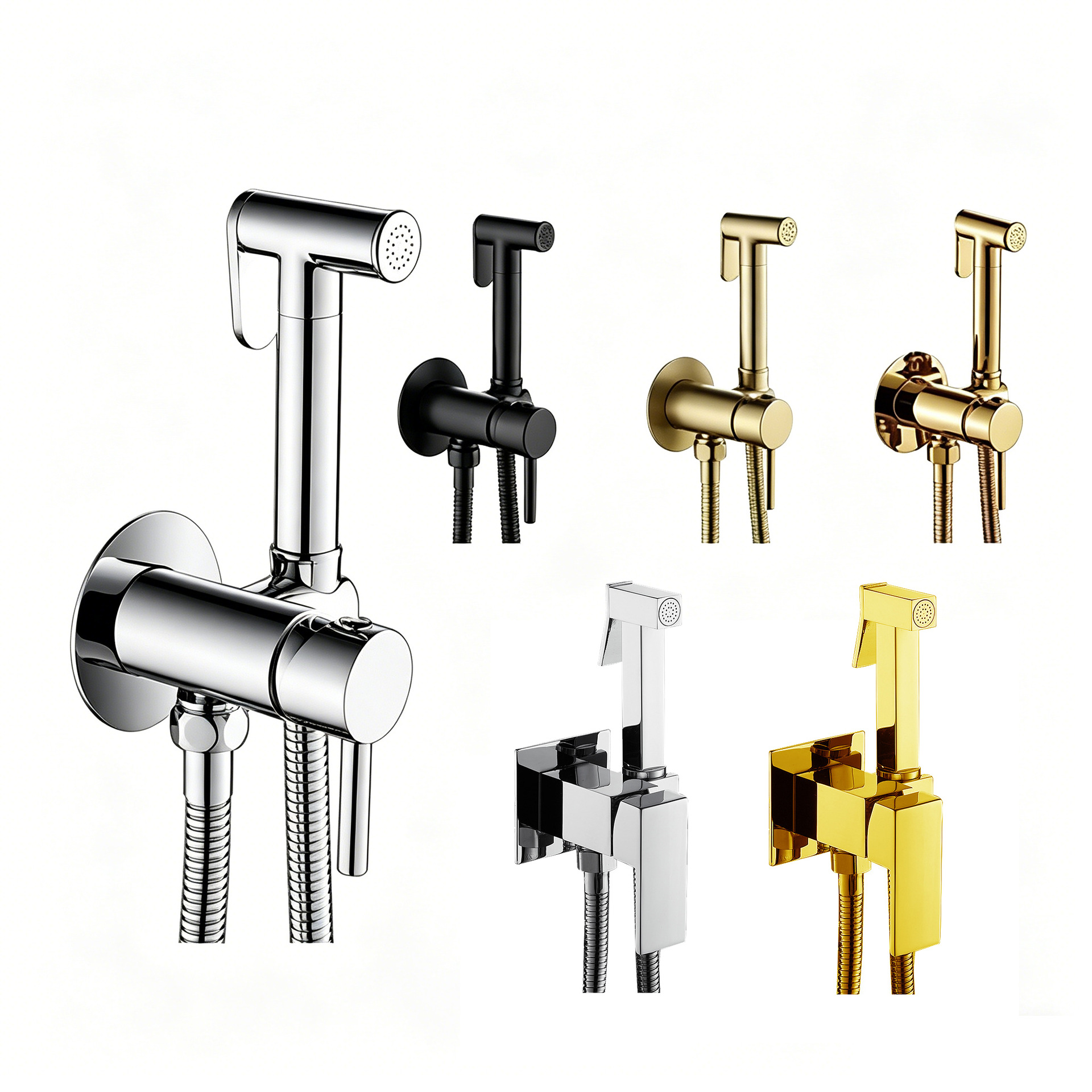 Toilet spray gun faucet, concealed bidet spray gun, toilet accessory, bathroom hot and cold water spray gun set