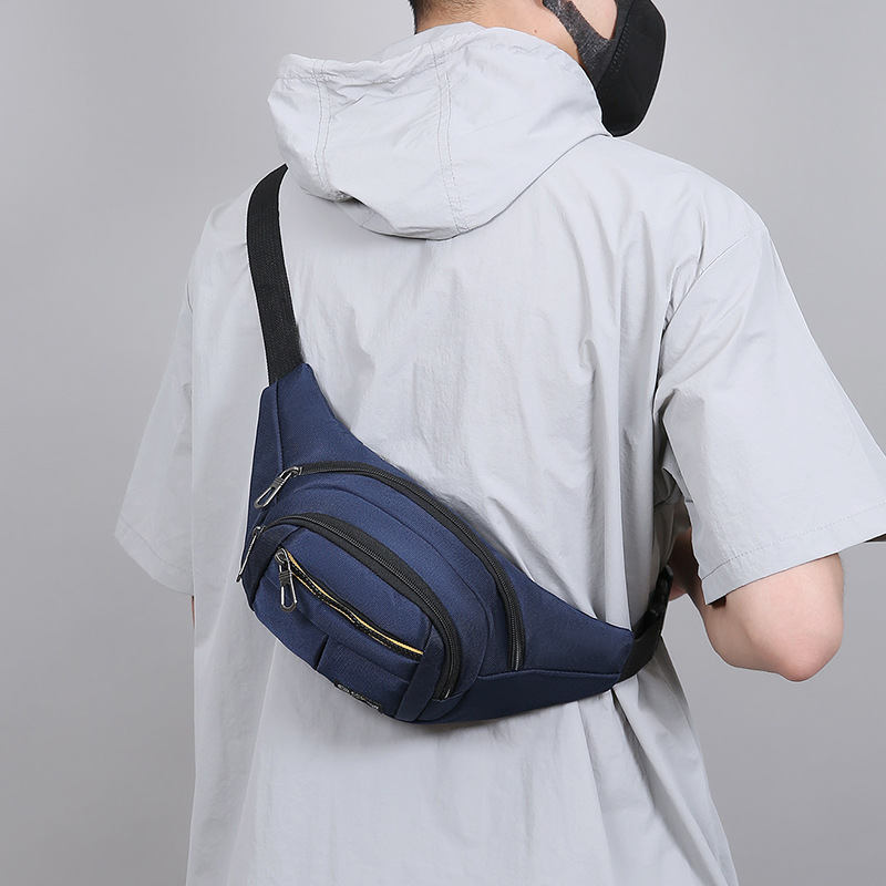 Riñonera deportiva ligera multifuncional, ocio al aire libre, bolso de mensajero de un solo hombro simple, bolso de pecho de moda portátil de gran capacidad para hombres