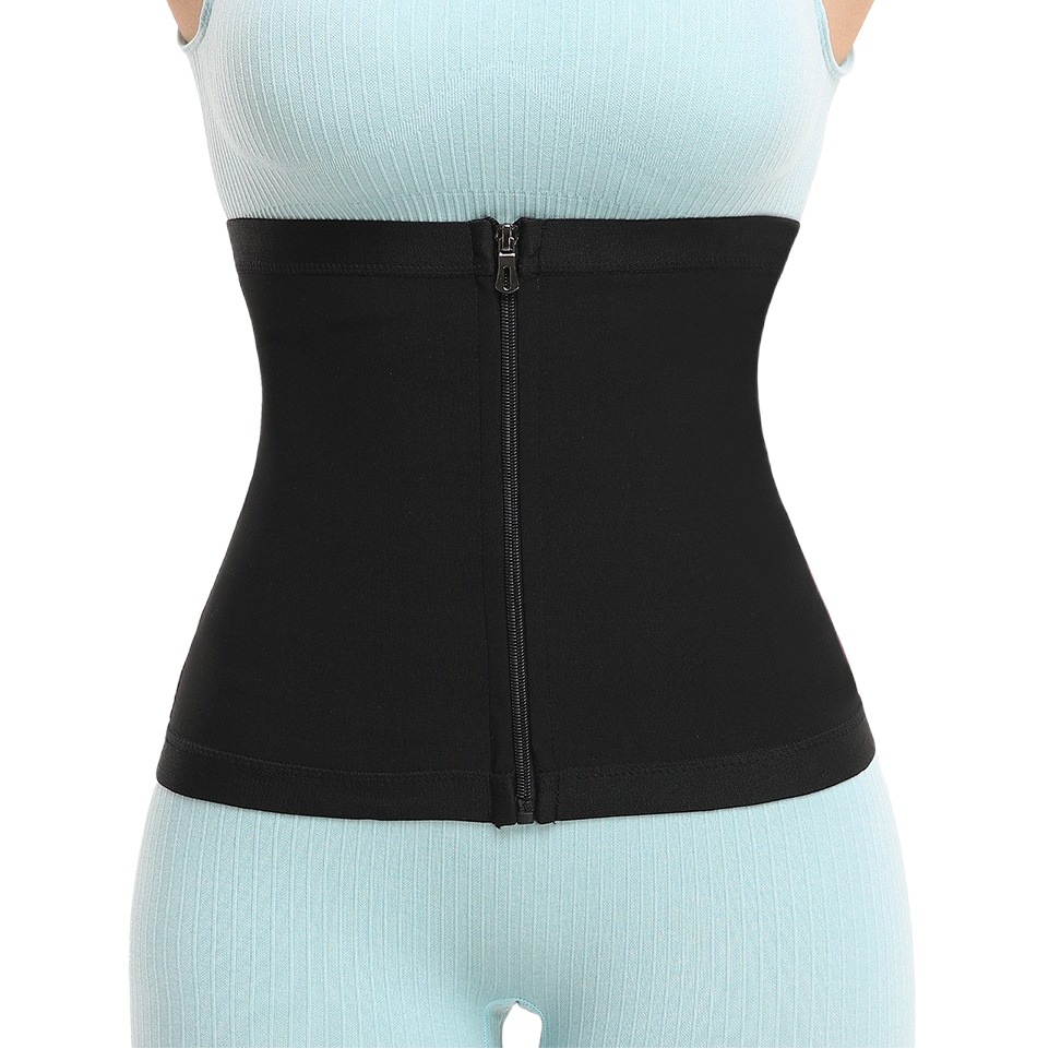 Sudor Cinturón vientre cinturón de plástico fitness sauna sudor cinturón de protección tres breasted cremallera corsé cinturón cuerpo conformación ropa