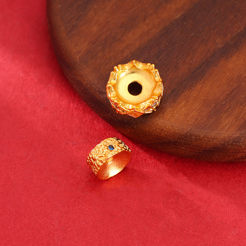 24k gold-plated copper crown with diamonds, spacer beads, bracelet pads, Buddhist beads, DIY jewelry accessories