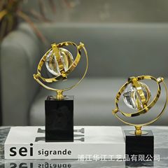 ライト高級クリスタルグローブ装飾品デスク玄関ワインキャビネットリビングルーム寝室の装飾ホーム新しい引っ越しギフト