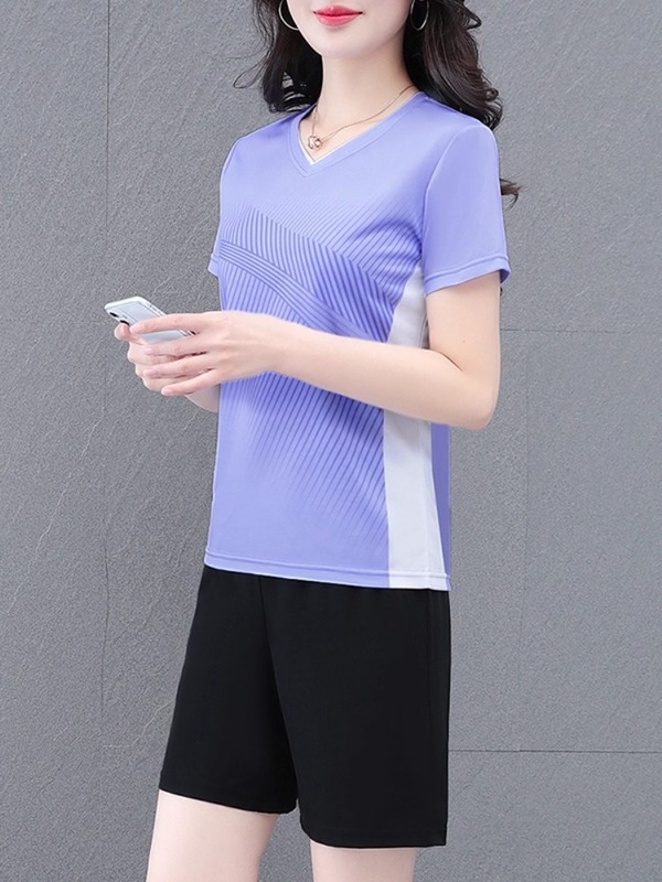 短裤运动套装女夏季薄款2025新款冰丝速干晨跑妈妈羽毛球服两件套|undefined