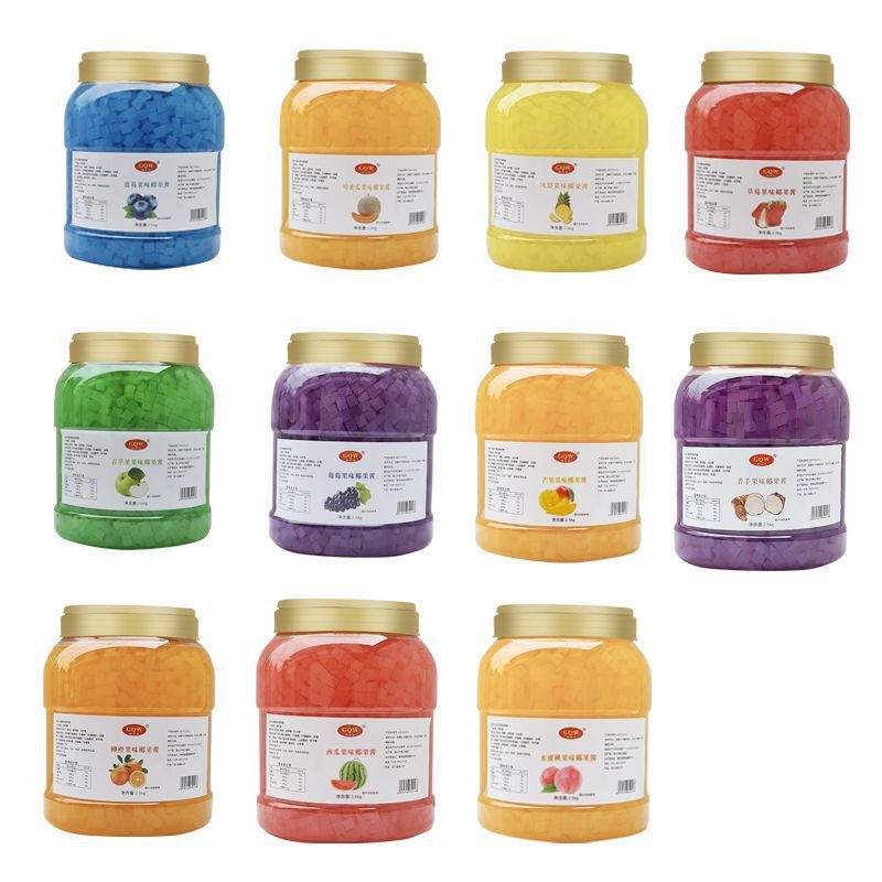 芒果椰果奶茶奶茶店原材料椰果粒三色水晶冰粥沙冰水果捞配料