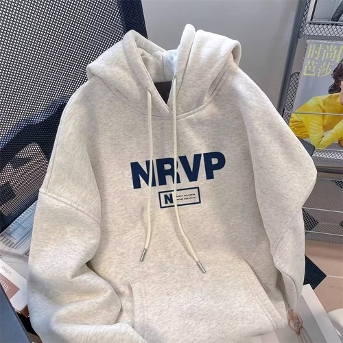 Men's Hooded Sweatshirt Fall and Winter Cool Street Style Cozy Fleece Thick Jacket American Style Outerwear