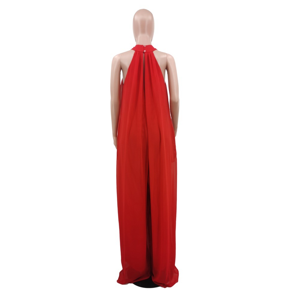 350g Weight Full Length Pants Length Polyester, Chiffon Fabric Type Mid Waist Waist Line Jumpsuits Pants Type Inelastic Elasticity Holiday, Family Gathering, Tea Party Occasion Loose Fit Type Solid Color Pattern Summer, Spring Season Women's Gender Simple Style, Classic Style Style Women's Holiday Family Gathering Tea Party Simple Style Classic Style Solid Color Full Length Jumpsuits 39