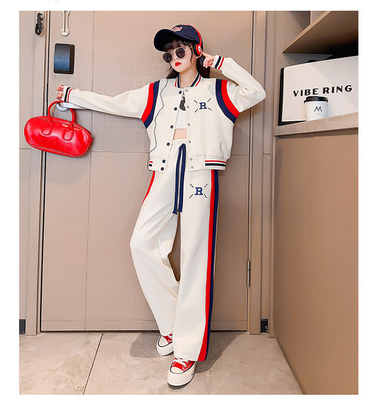 Girls' outfit 2023 new style girls' stylish baseball uniform children's clothing autumn sports two-piece set_voghion.com