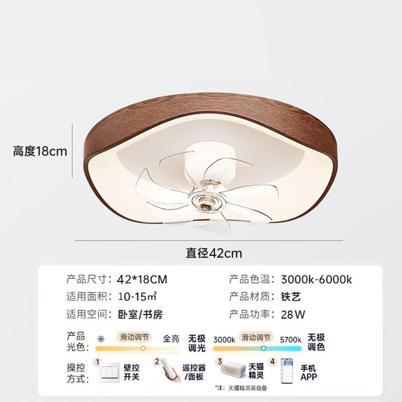 Nueva lámpara de ventilador de restaurante de espectro completo, lámpara de ventilador de techo de estilo crema minimalista creativa, lámpara de techo de protección ocular de dormitorio, lámpara de ventilador