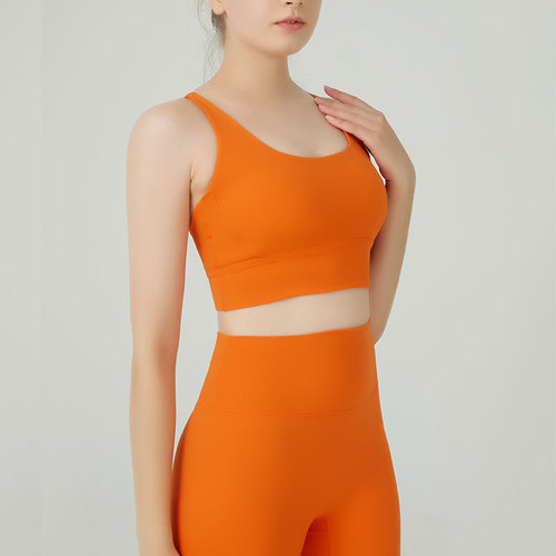 New product crossback bare skin yoga bra sports fitness innerwear running shock-absorbing Lulu sports bra