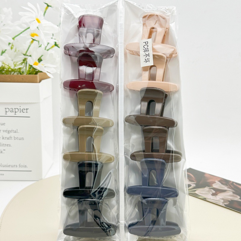 Pinza de pelo grande de plástico con diseño de PC, color té con leche, para mujer, estilo coreano, versión coreana, accesorios de tienda de dos yuanes. image 32