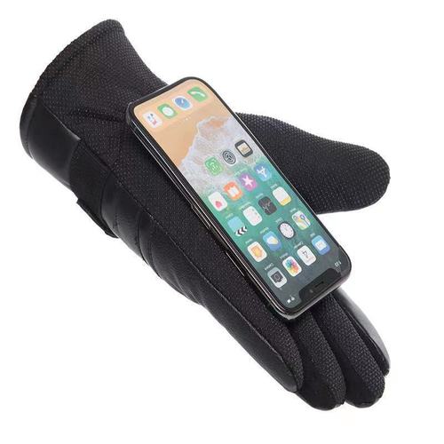 Men's Winter Warm & Cold-Proof Fleece-Lined, Thickened Motorcycle Gloves – Waterproof, Touchscreen-Friendly, Ideal for Students and Riders