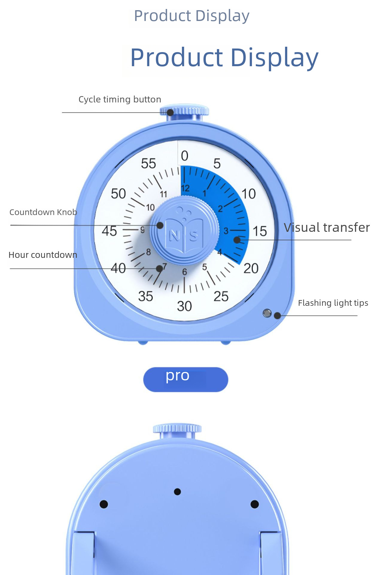 Cat Prince Visual Timer for Children Learning Special Self-discipline Timing Office Time Manager Alarm Clock