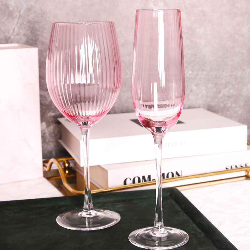 Fuchsia glass lead-free wineglass