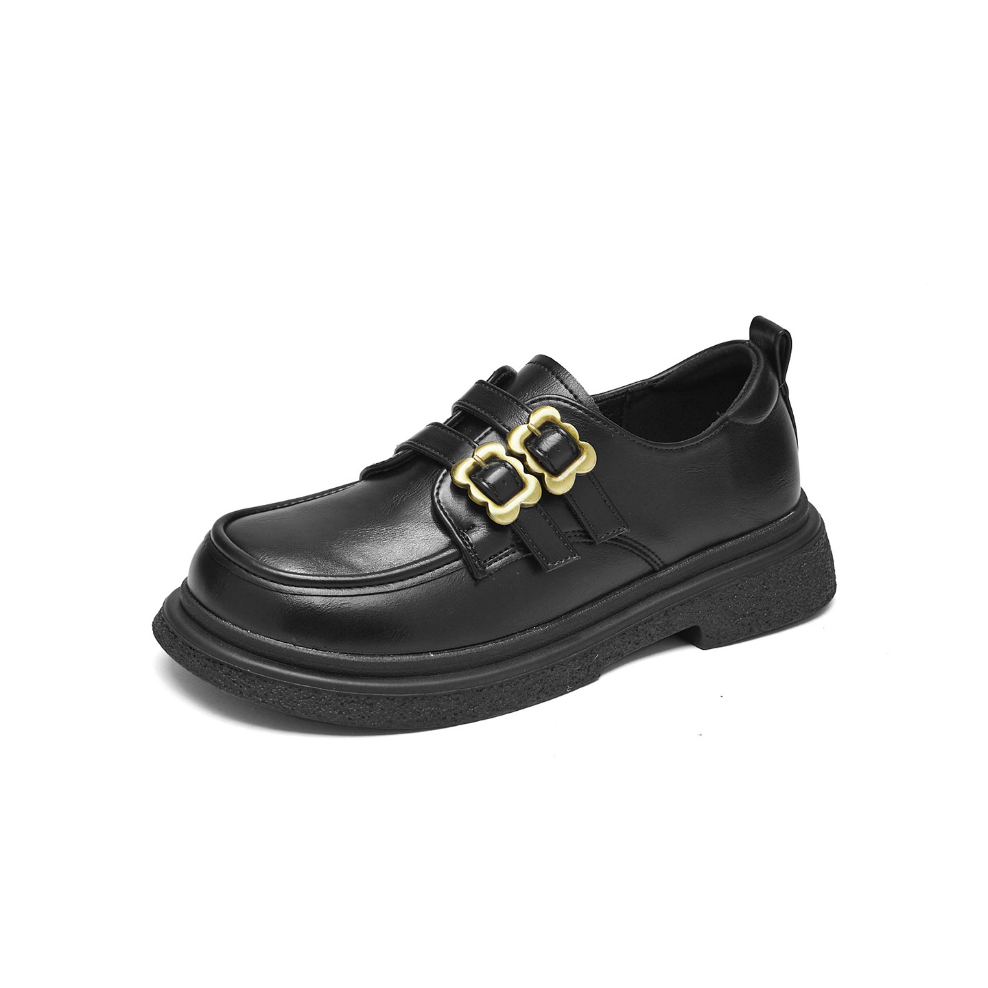 Augusto Lion Black Lefour zapatos para mujeres 2025 nuevo otoño suela suave no se cansa de los pies un pedazo de zapatos de cuero estilo británico